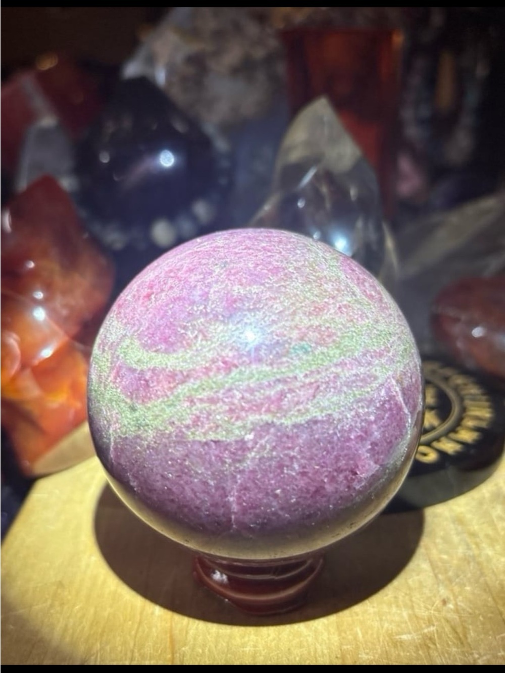 Pink Rhodonite Sphere - Picture 9 of 9